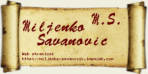 Miljenko Savanović vizit kartica